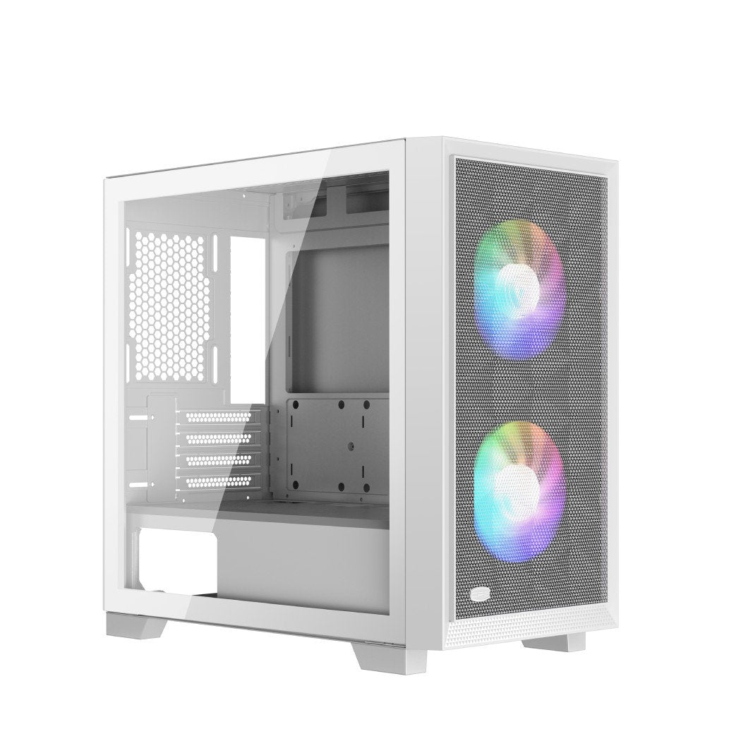 PCCooler C3D310 WH ARGB PC Gaming Case mATX ITX Easy Install Cable Storage White