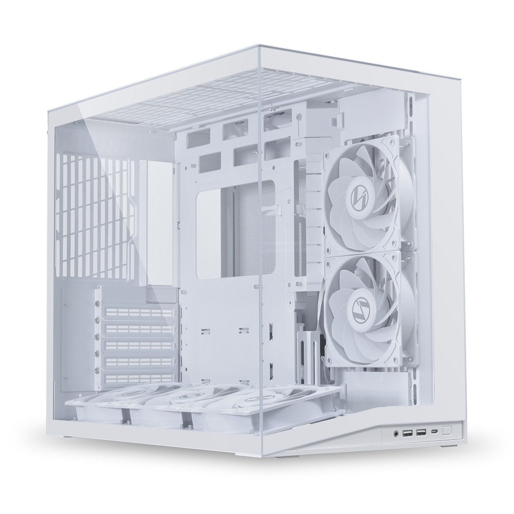 Lian Li O11DMIV2FW MINI V2 ATX Mid-Tower Computer Case Panoramic w 5 FANS White