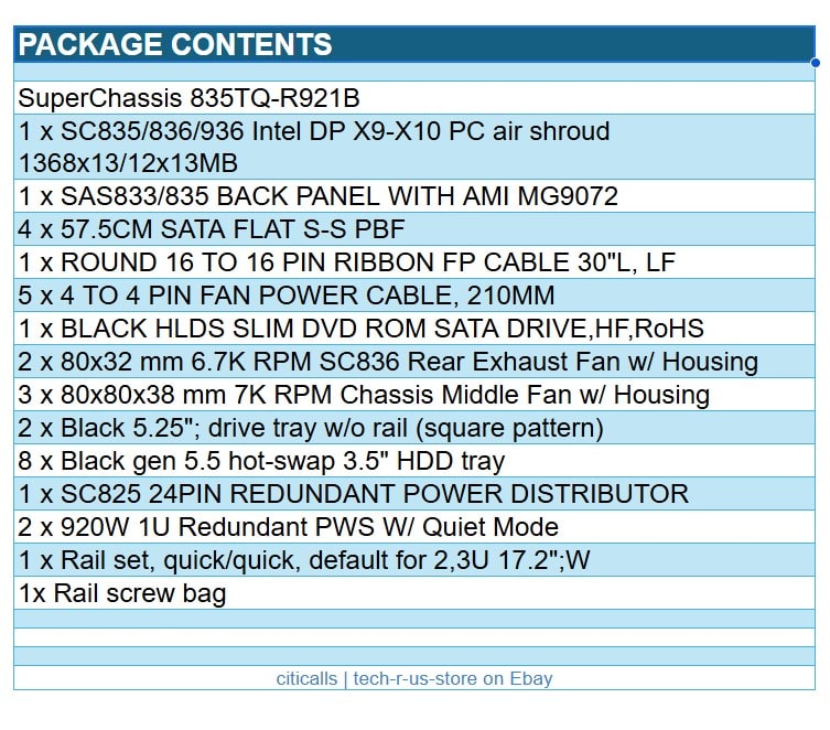 Supermicro CSE-835TQ-R921B SuperChassis 3U 11-Bay 2x 920W Power Supply eATX ATX