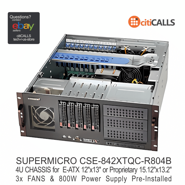 Supermicro CSE-842XTQC-R804B SuperChassis 4U 9-Bay w 800W Power Supply eATX ATX
