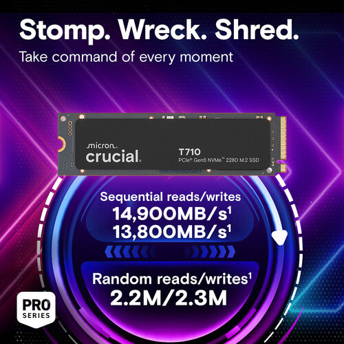 Crucial CT4000T710SSD8 Solid State Drive - 4TB T710 PCIe Gen5 Retail