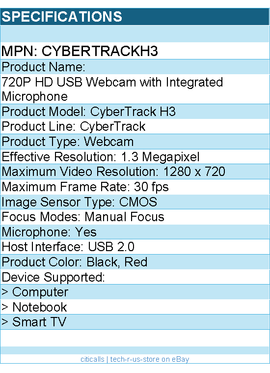 Adesso CyberTrack H3 High Resolution Desktop Webcam - 1.3 Megapixel - 30 fps