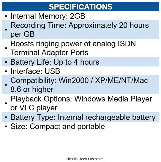 KJB D1400 2GB USB Voice Recorder Flash Drive Built-In Rechargeable Battery