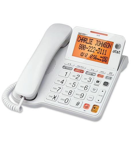 AT&T CL4940 White Corded Speakerphone w Digital Answering Caller ID Waiting