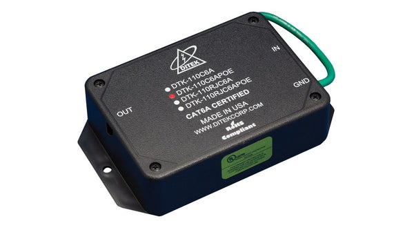 DITEK DTK-110C6APOE 10Gb CAT6A PoE Surge Protector, 110 Block In/Out Connection