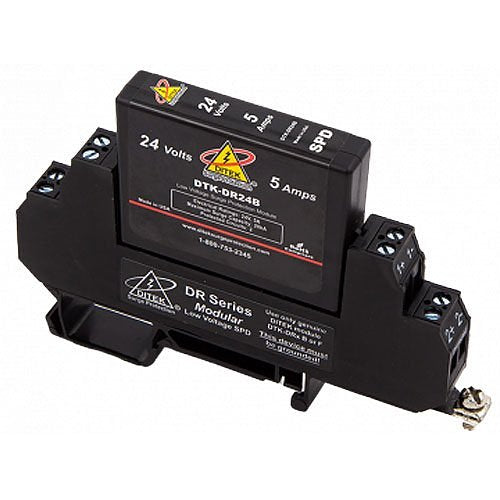 Ditek DTK-DR24B Low Voltage DIN Rail Surge Protector for 24V circuit pairs