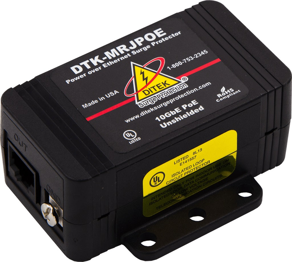 Ditek DTK-MRJPOE 10 GbE Power-over-Ethernet Surge Protector