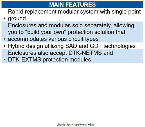 Ditek DTK-VM2TM75 Surge Protection Module, Versa-Module2 75V Screw Term