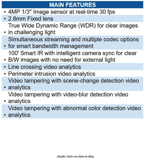 Digital Watchdog DWC-VSDG04BI MEGApix 4MP WDR Vandal Dome IP Camera w/ Smart IR
