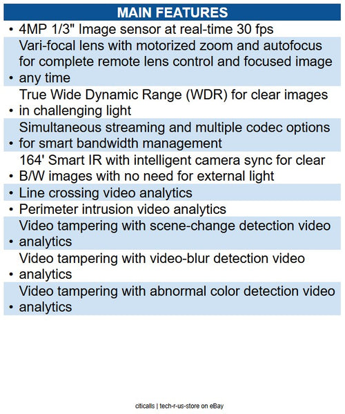 Digital Watchdog DWC-VSDG04MI MEGApix 4MP WDR Vandal Dome IP Camera w/ Smart IR