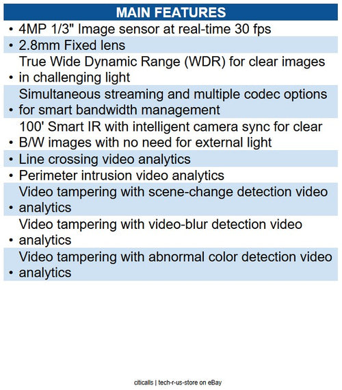 Digital Watchdog DWC-VSTB04BI MEGApix 4MP WDR Turret IP Camera with Smart IR