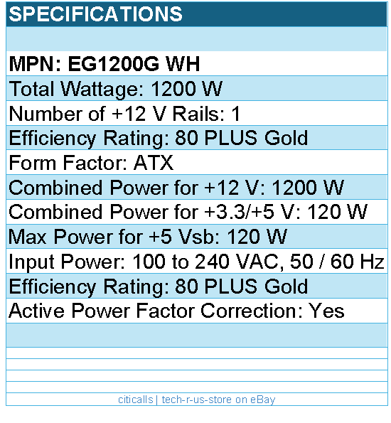 Lian-Li EG1200G WH Power Supply - 1200W 80+ Gold White with Hub Full Modular ATX