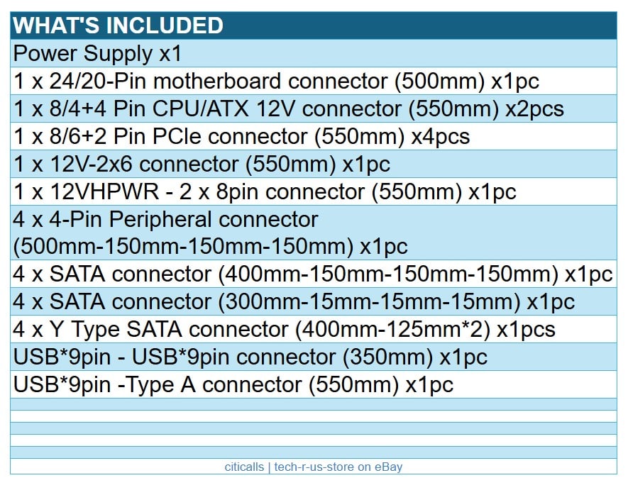 Lian Li EG1300WE.US 1300W Full Modular Power Supply 80 Plus Platinum L-Shape WHT