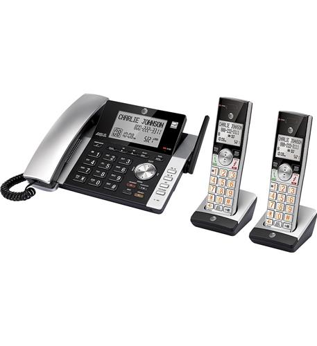 AT&T CL84215 2 Cordless + Corded Base Answering System Caller ID/Call Waiting PT