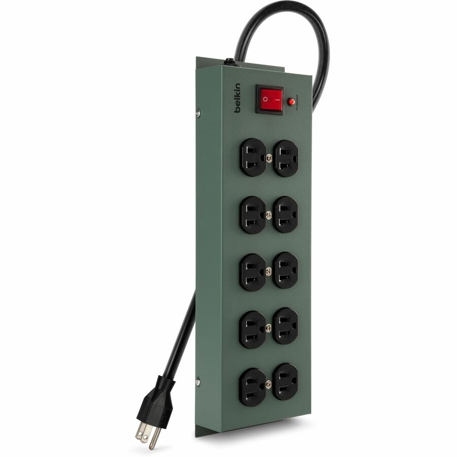 Belkin F9D1000-15 10-Outlet Metal Surge Protector - 15ft Cord - Straight Plug
