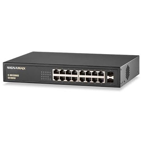 Signamax FO-SC10050 C-100 16 Port Gigabit PoE+ Switch with 2 SFP Ports