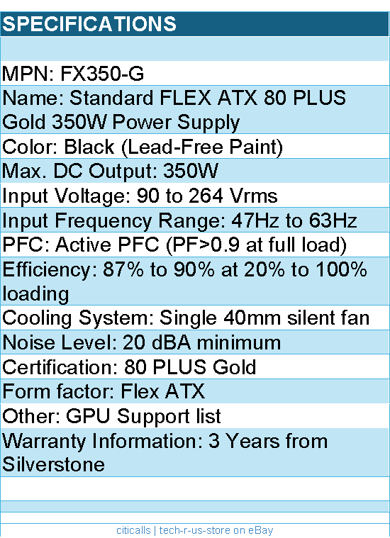 Silverstone FX350-G Power Supply - 350W Flex ATX 80+ Gold Retail