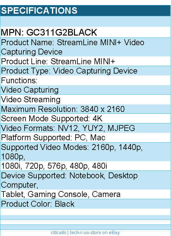AVerMedia GC311G2BLACK StreamLine MINI+ GC311G2 Video Capturing Device