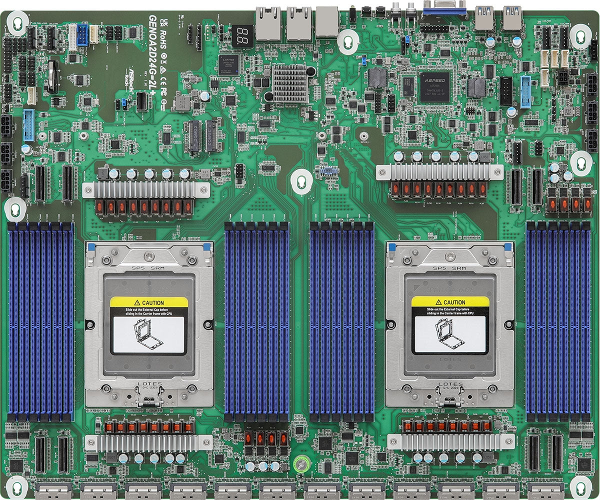 ASRock GENOA2D24G-2L+ Server Motherboard - SoC SP5 LGA6096 Max512G DDR5