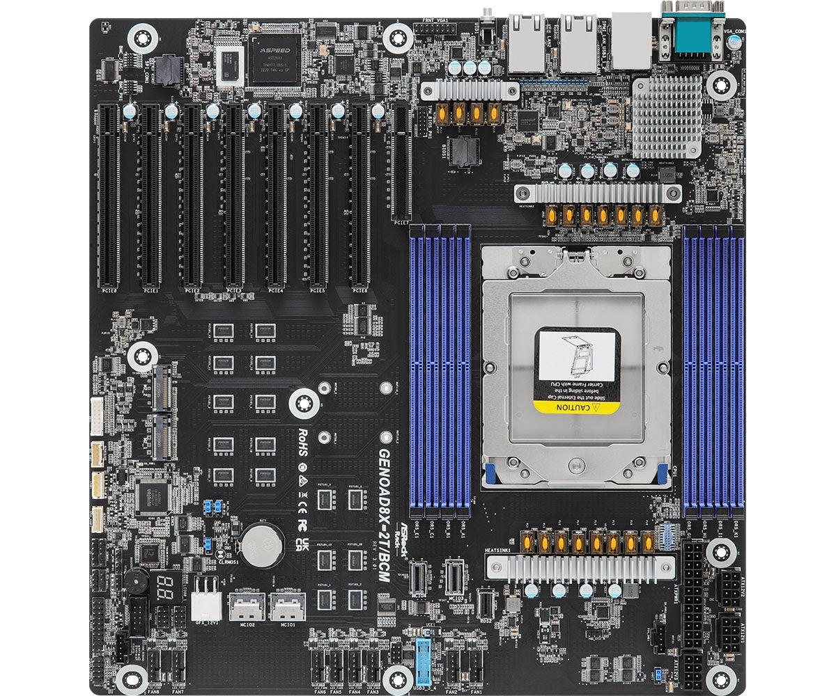 ASRock GENOAD8X-2T/BCM EEB Server Motherboard - Single Socket SP5 (LGA 6096) AMD