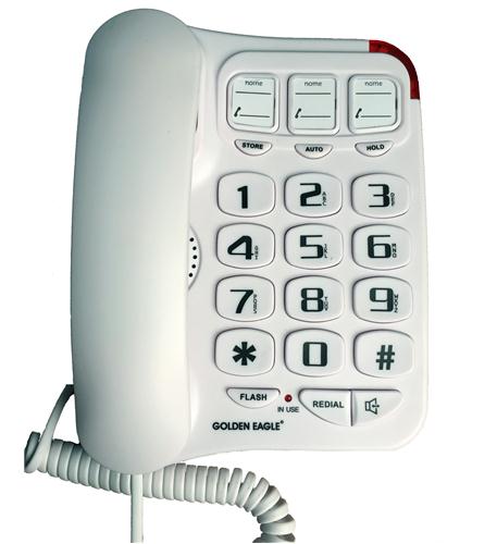 Golden Eagle GO-GE3104 Big Button Speakerphone WHITE