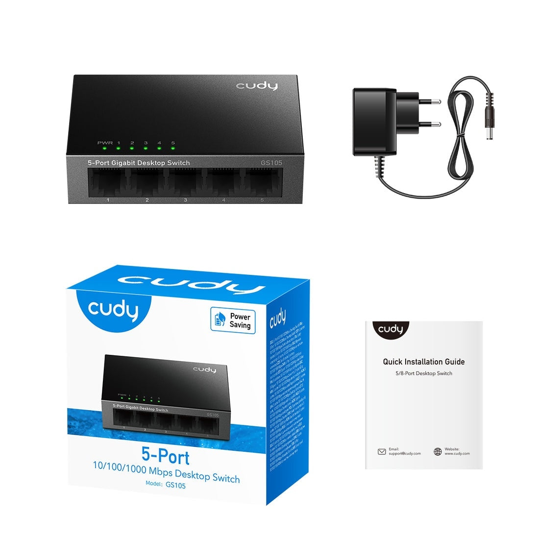 Cudy GS105 5-Port Gigabit Unmanaged Switch Retail - Black