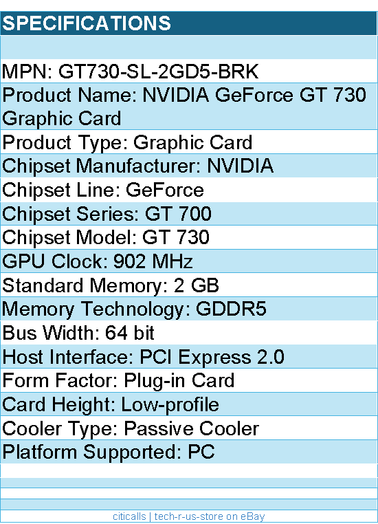 ASUS GT730-SL-2GD5-BRK NVIDIA GeForce GT 730 Graphic Card - 2 GB GDDR5