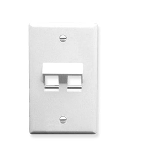 ICC ICC-IC107DA2WH FACEPLATE- ANGLED- 1-GANG- 2-PORT- WHITE