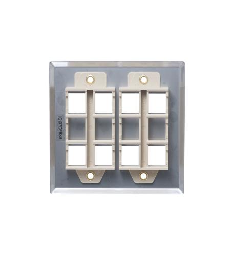 ICC ICC-IC107DF8SS FACEPLATE- STAINLESS STEEL-2-GANG-8-PORT