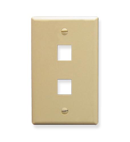 ICC ICC-IC107F02IV FACEPLATE- FLAT- 1-GANG- 2-PORT- IVORY
