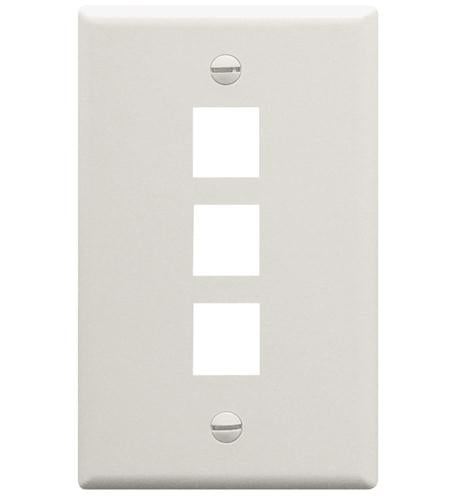 ICC ICC-IC107F03WH FACEPLATE- FLAT- 1-GANG- 3-PORT- WHITE