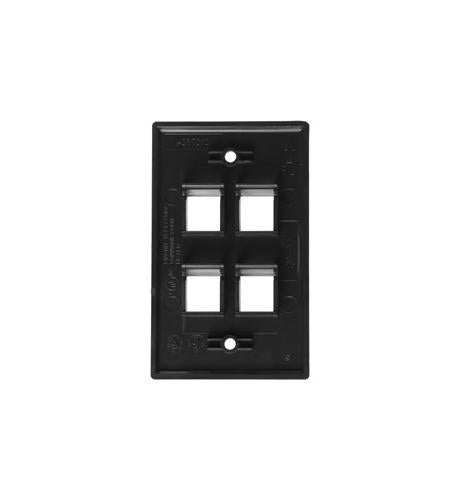ICC ICC-IC107F04BK FACEPLATE- FLAT- 1-GANG- 4-PORT- BLACK