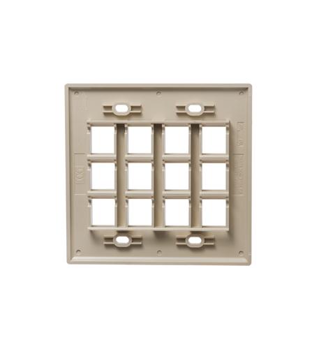 ICC ICC-IC107F12IV FACEPLATE- FLAT- 2-GANG- 12-PORT- IVORY