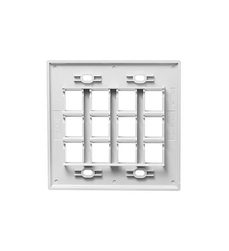 ICC ICC-IC107F12WH FACEPLATE- FLAT- 2-GANG- 12-PORT- WHITE