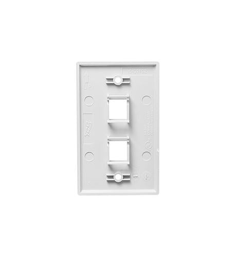 ICC ICC-IC107F2CWH FACEPLATE- FLAT-1-GANG-2-PORT- 25PK- WH