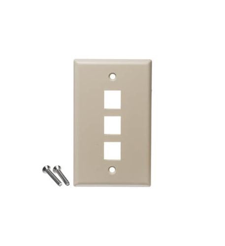 ICC ICC-IC107F3CIV FACEPLATE- FLAT-1-GANG-3-PORT- 25PK- IV