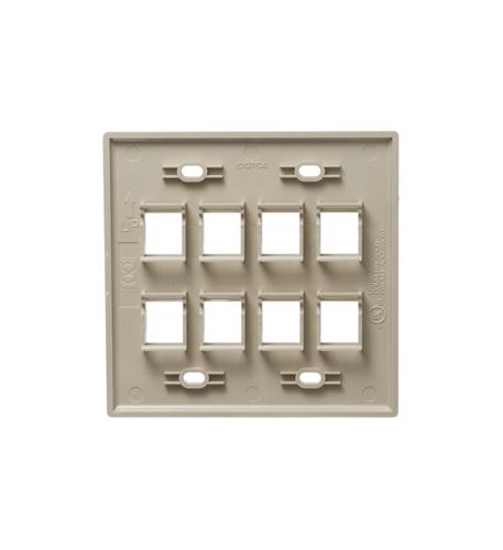 ICC ICC-IC107FD8IV FACEPLATE- FLAT- 2-GANG- 8-PORT- IVORY