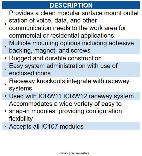 ICC ICC-IC107SB4WH SURFACE MOUNT BOX- 4 PORT- WHITE