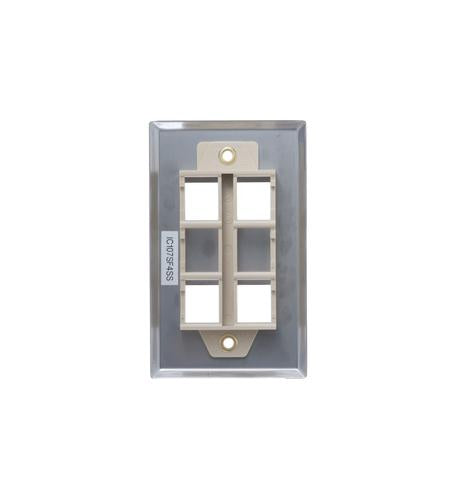 ICC ICC-IC107SF4SS FACEPLATE- STAINLESS STEEL-1-GANG-4-PORT