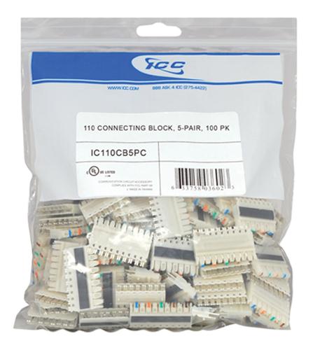 ICC ICC-IC110CB5PC 110 CONNECTING BLOCK- 5-PAIR- 100 PK
