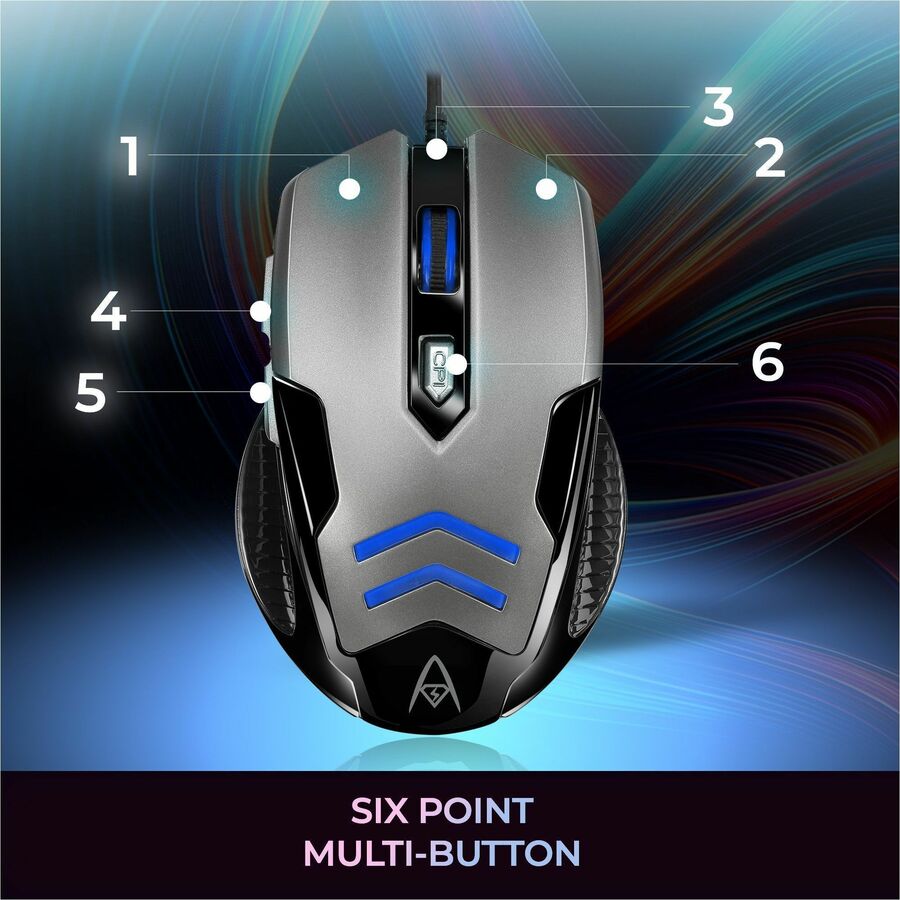 Adesso iMouse X1 Multi-Color 6-Button Gaming Mouse - Optical - Cable