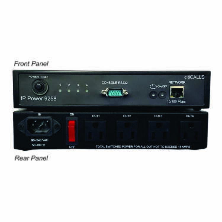 Aviosys IP 9258 TP with Auto-Ping 4 Port Web Power Distribution Control Switch Unit PDU