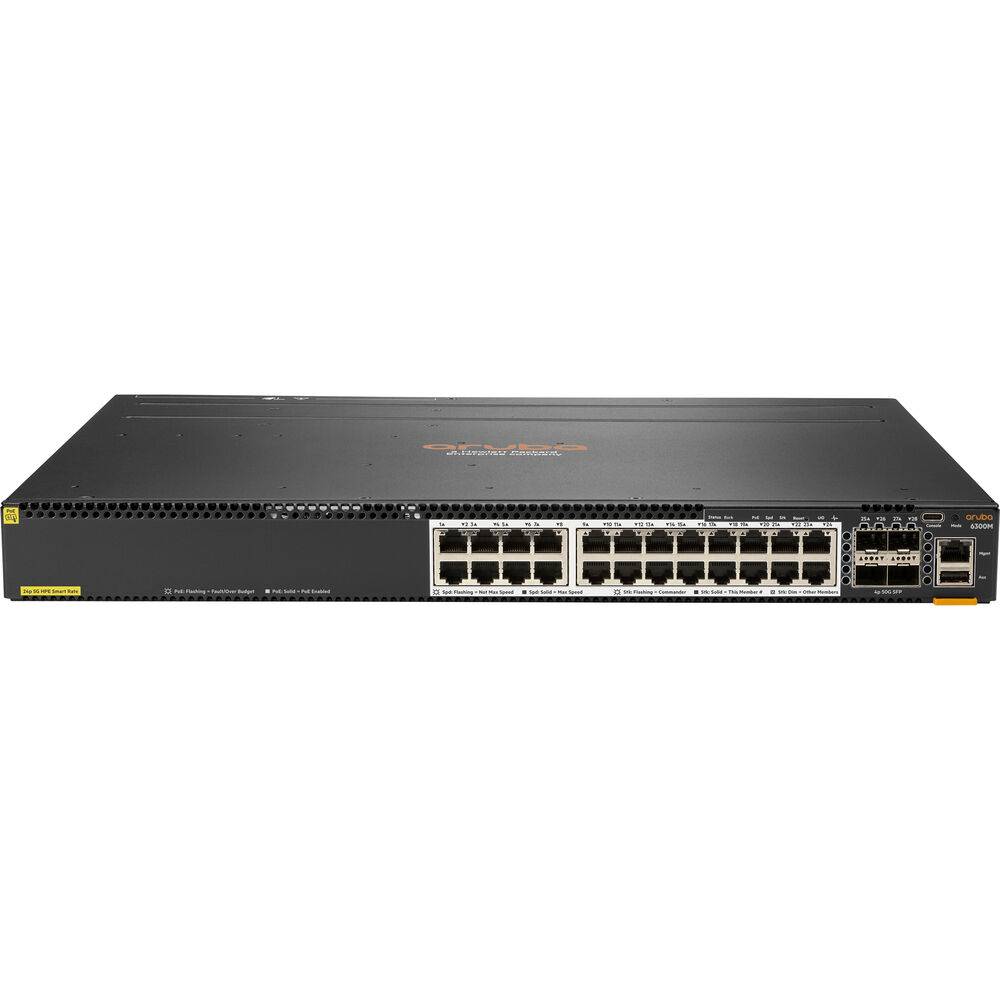HPE JL660A Aruba 6300M 24-Port 5G PoE++ Compliant Managed Network Switch