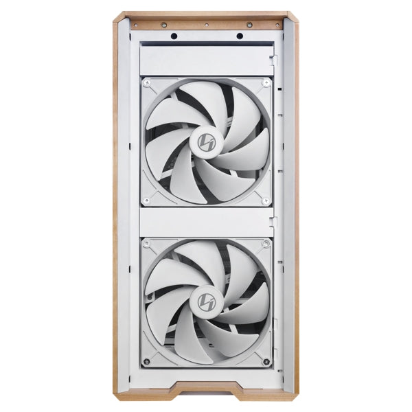 Lian-Li LAN217W Computer Case -mid-tower Steel 4mm TG Wood White Retail