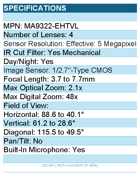 Vivotek MA9322-EHTVL 20MP Outdoor 4-Sensor Network Dome Camera with Night Vision