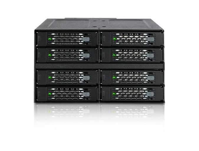 ICY DOCK MB508SP-B Case - Full Metal 8x2.5SATA SSD HDD Backplane Cage f 5.25Bay
