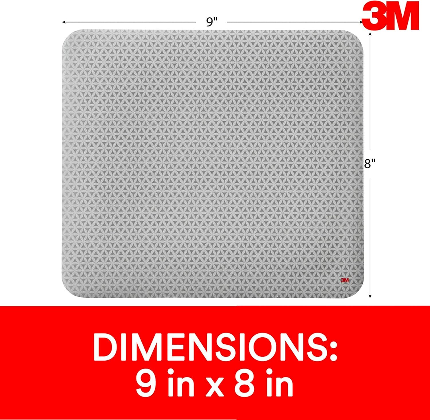 3M MP114-BSD1 Precise Mouse Pad - Gray Bitmap - 0.30" x 8" Dimension - Foa