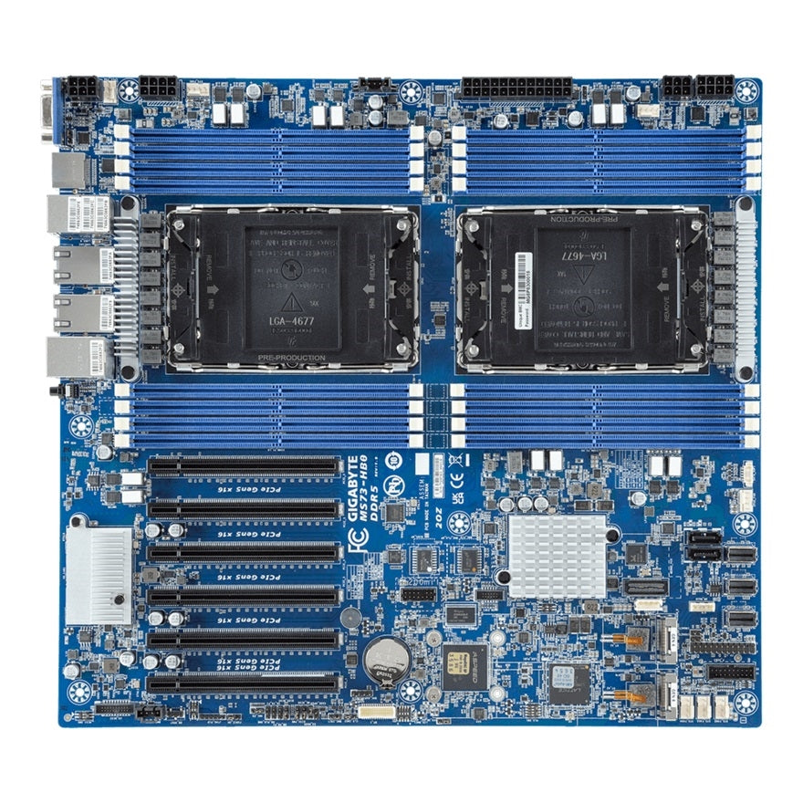 Gigabyte MS73-HB0 Motherboard - Emmitsburg LGA4677 Max128GB DDR5 EATX Brown Box