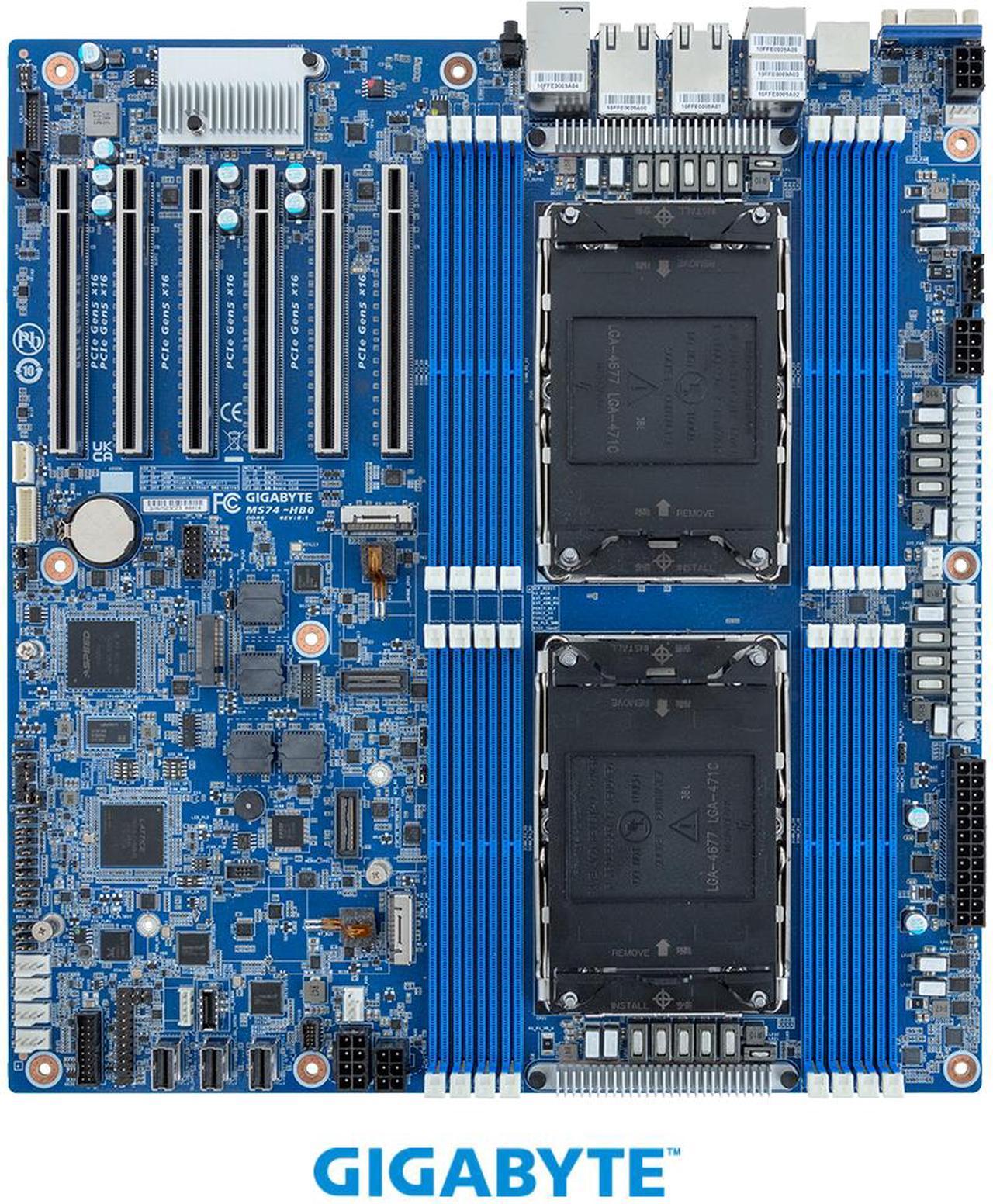 Gigabyte MS74-HB0 Motherboard - Xeon SoC LGA4710 Socket E2 DDR5 E-ATX Brown Box