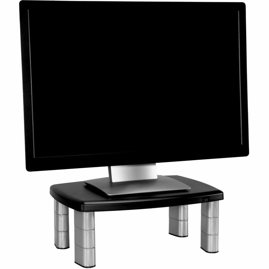 3M MS80B Premium Adjustable Monitor Stand -Up to 21" Screen Support - 80lb Load